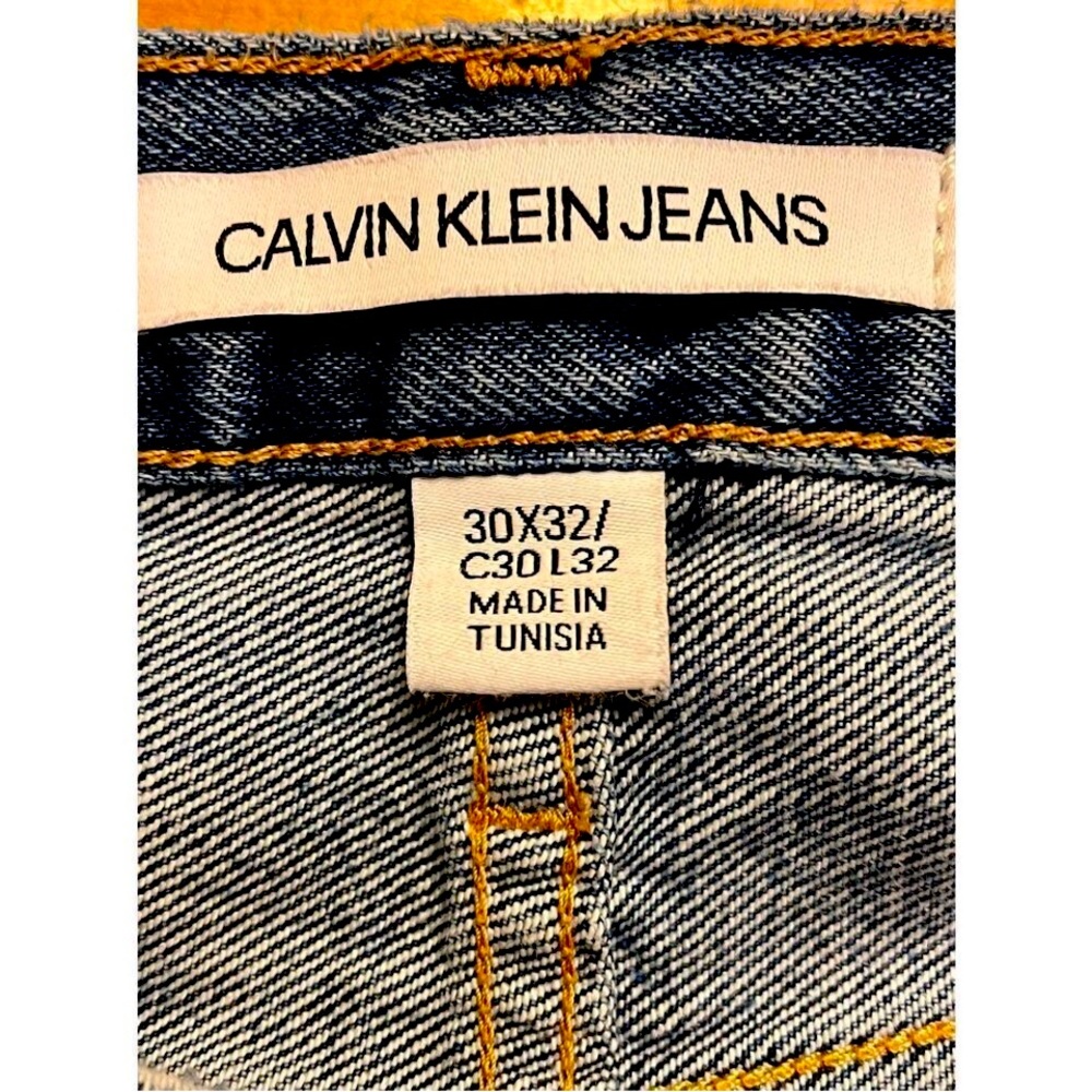 Calvin Klein Blue Boyfriend Jeans with Orange Stitching